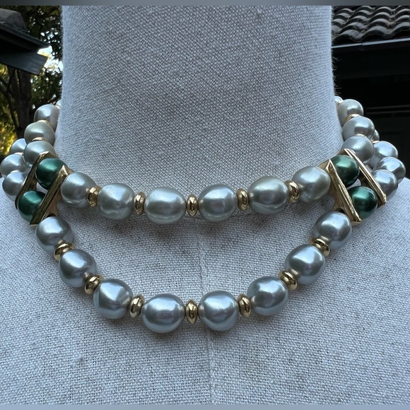 Napier Gray Pearl Necklace - Picture 1 of 5